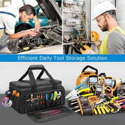 14" Heavy-Duty Tool: 2 Bags + Non-Slip Organizer (for Electricians, Multi-Pocket) - Memoriex 