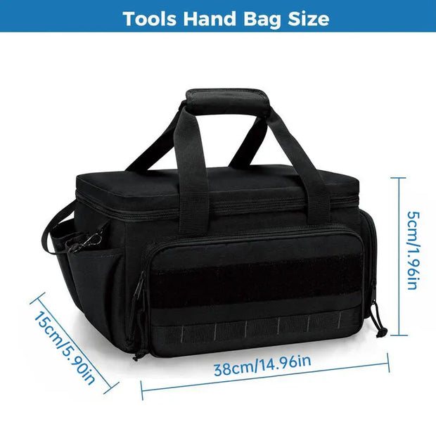 14" Heavy-Duty Tool: 2 Bags + Non-Slip Organizer (for Electricians, Multi-Pocket) - Memoriex 