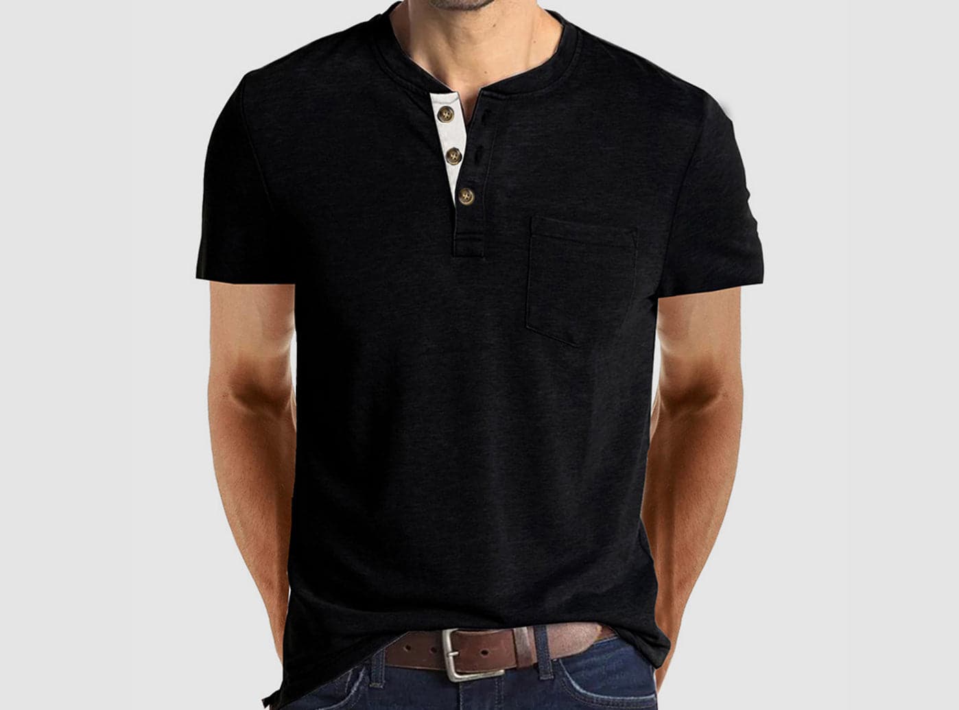 Men's  Simply Collared Soft Cotton T-Shirt-1