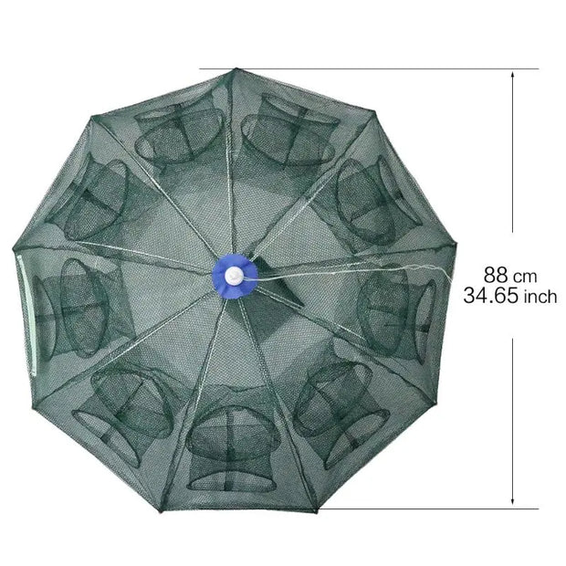 16 Holes Fish Trap Cast Net Cast Folding Fishing Net - Memoriex 