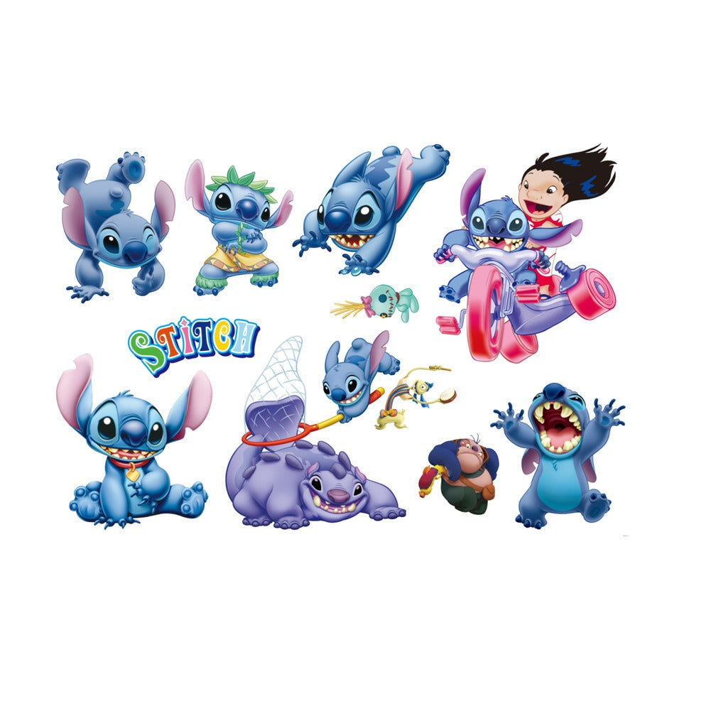 Stitch Children's Room Decoration Wall Stickers Self Adhesive Cartoon Stitch Broken Wall Baby Room Stickers