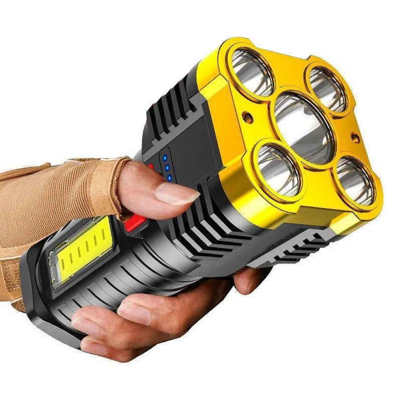 5 Led Flashlight Strong Light Outdoor Portable Cob Side Light Work Light USB Rechargeable Led Flashlight - Memoriex 