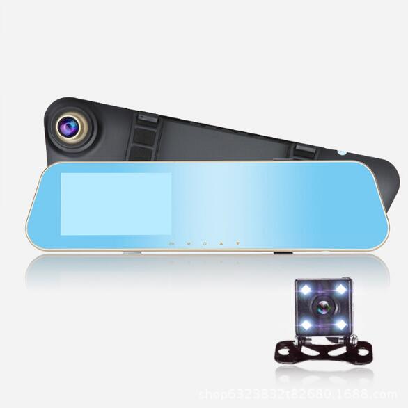 Full HD 1080P Car Dvr Camera Auto 4.3 Inch Rearview Mirror Digital Video Recorder Dual Lens Registratory Camcorder - Memoriex 