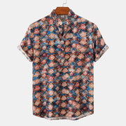 New Summer Floral Beach Short Sleeved Shirt In European and American Sizes, Summer Camouflage Printed Shirt For Men - Memoriex