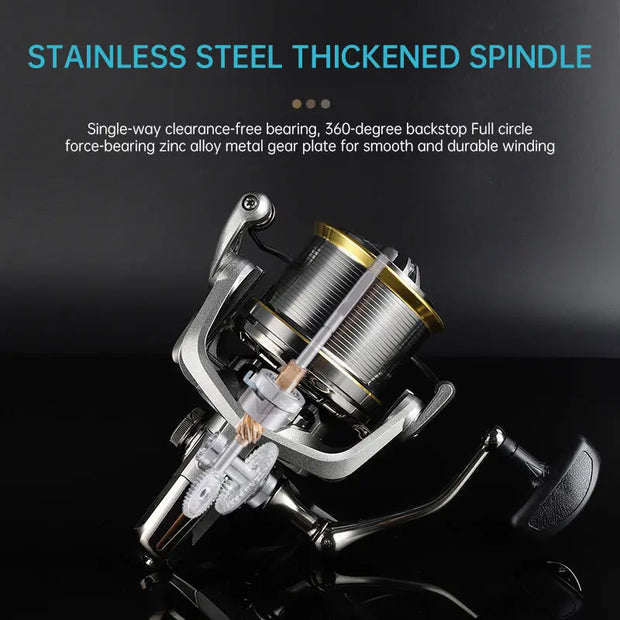 17+1BB 8000-14000 Series Aluminum Alloy Spool Fishing Reel, 4.8:1 Gear Ratio, Durable Long Casting for Baitcasting - Memoriex 