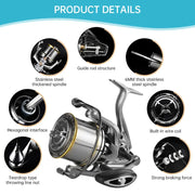 17+1BB 8000-14000 Series Aluminum Alloy Spool Fishing Reel, 4.8:1 Gear Ratio, Durable Long Casting for Baitcasting - Memoriex 