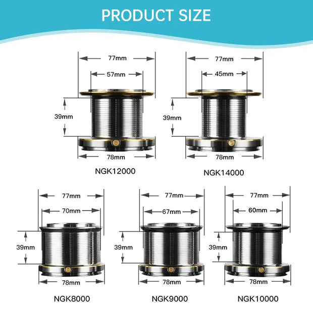 17+1BB 8000-14000 Series Aluminum Alloy Spool Fishing Reel, 4.8:1 Gear Ratio, Durable Long Casting for Baitcasting - Memoriex 