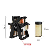 18 Cans Of Rotating Ferris Wheel Glass Seasoning Rack Set Seasoning Bottle Seasoning Jar Seasoning Jar - Memoriex 