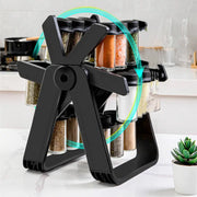 18 Cans Of Rotating Ferris Wheel Glass Seasoning Rack Set Seasoning Bottle Seasoning Jar Seasoning Jar - Memoriex 