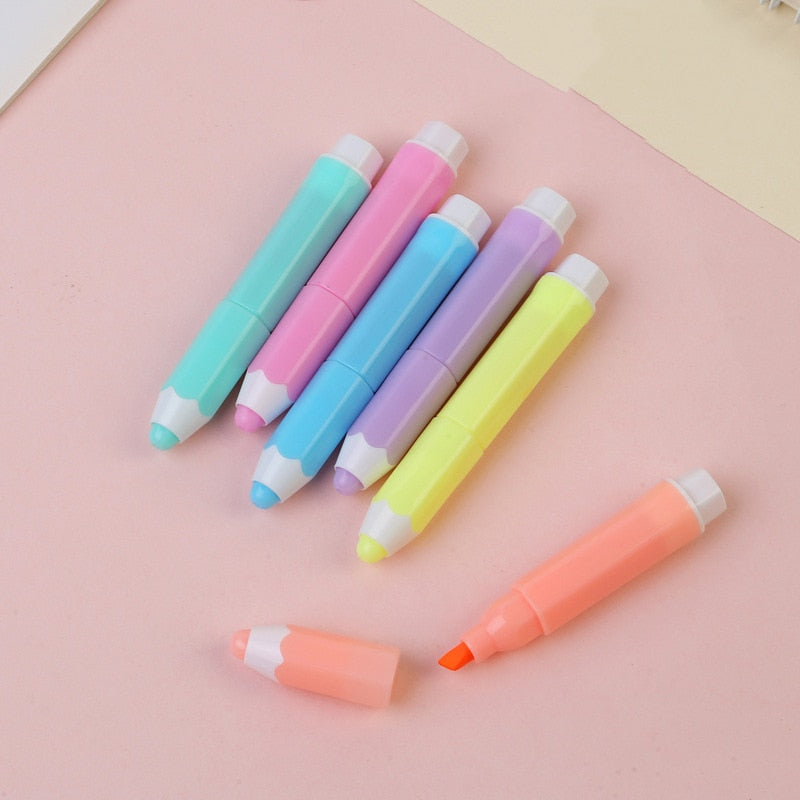 1 PCS Cute Mini Highlighter Lovely Cartoon Paint Marker Pen School Office Office Stationery Supply Capsule Vitamin Kawaii Funny - Memoriex 