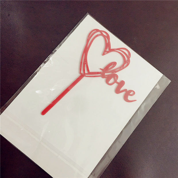 Acrylic Card Insert Happy Birthday Cake Decorating Insert Double Mirror Card Baking Holiday Flag - Memoriex