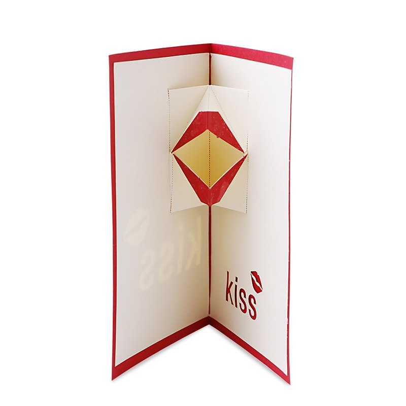 3D Pop Up Paper Laser Cut Greeting Cards Creative Handmade Kiss Birthday Postcards for Lover Thank You Cards - Memoriex