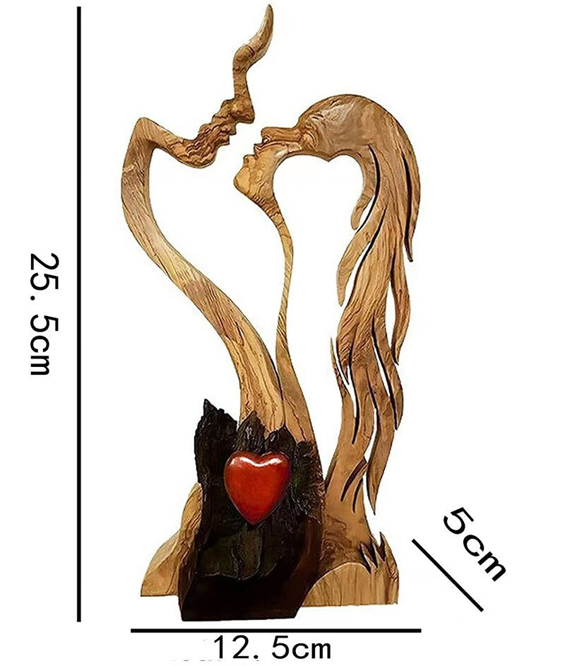 Lovers Wooden Decorations Valentine's Day Ornaments Love Gift Design Home Ornaments Resin Decoration