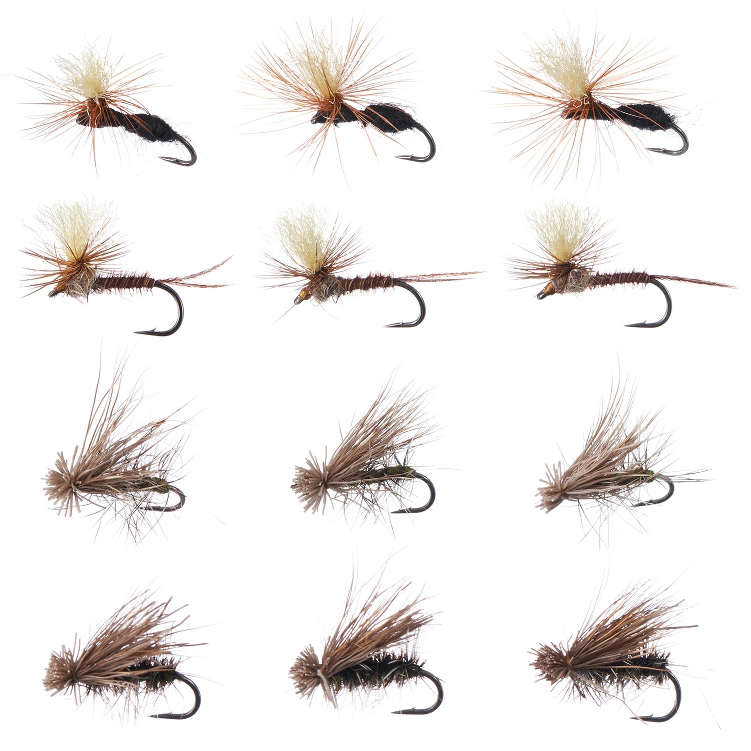 12pcs Barbed Dry Flies for Trout Fishing-0