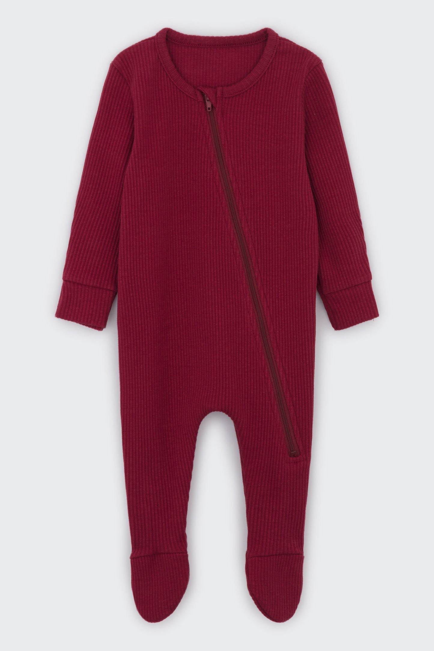 Claret Red Zip Sleepsuit-2