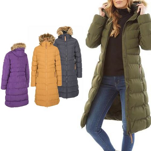 Ladies Trespass Audrey Padded Long Length Jacket-0