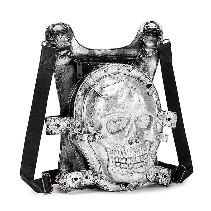 Cool Unisexs 3D Skull Backpack ,Leisure Backpack , Chain Handle Bag-4