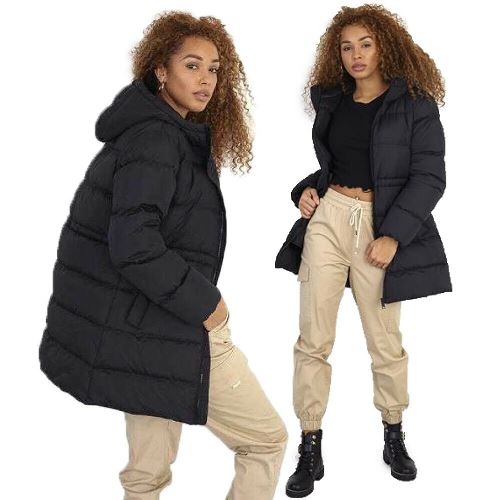 Ladies Brave Soul Dominica Long Padded Jacket-0