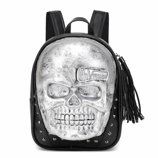 Unisexs 3D Skull Backpack ,Leisure  Backpack ,Halloween Skull Backpack Small-0