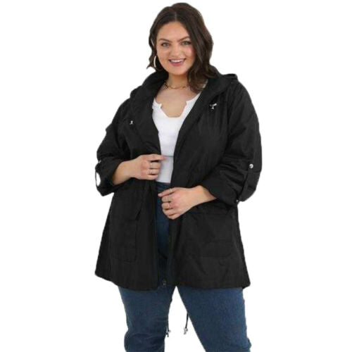 Ladies Brave Soul Plus Size Rain Mac - Raveplain-1