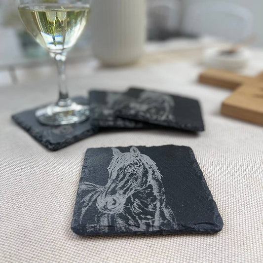 4 Horse Portrait Slate Coasters-0