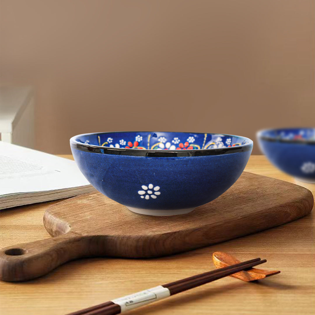 Handmade Ceramic Bowl Mexican Blue 15cm-4