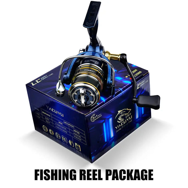 1pc metal spinning wheel speed ratio 5.2:1, far into Luya wheel can be sea fishing boat fishing outdoor fishing gear - Memoriex 