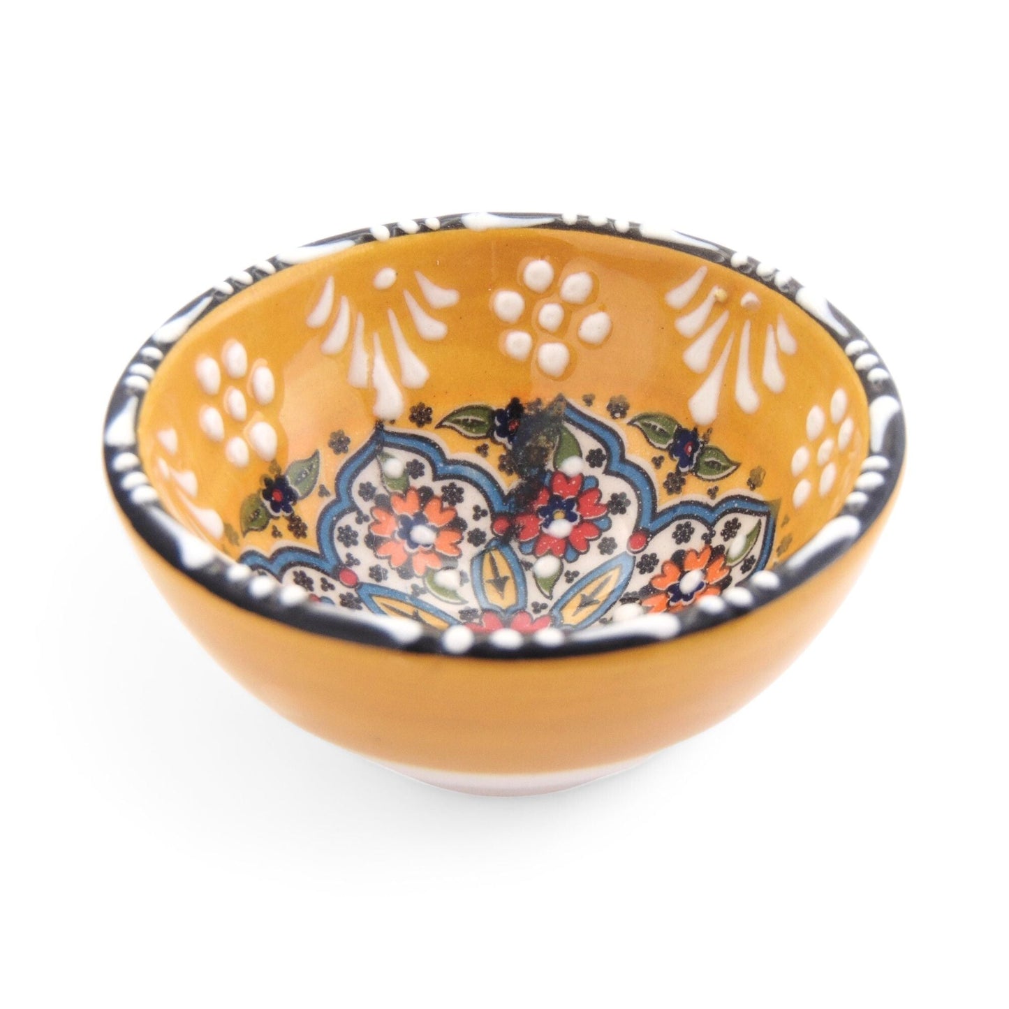 Handmade Ceramic Bowl Mexican Yellow 8cm-1