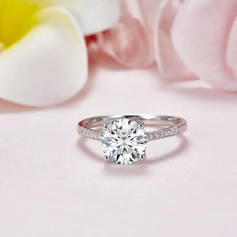 2 Carat Moissanite Diamond (8 mm) Engagement Ring 925 Sterling Silver MFR8347-5