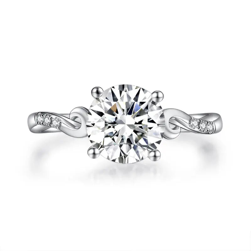 2 Carat Moissanite Diamond (8 mm) Wedding Engagement Ring 925 Sterling Silver MFR8346-7