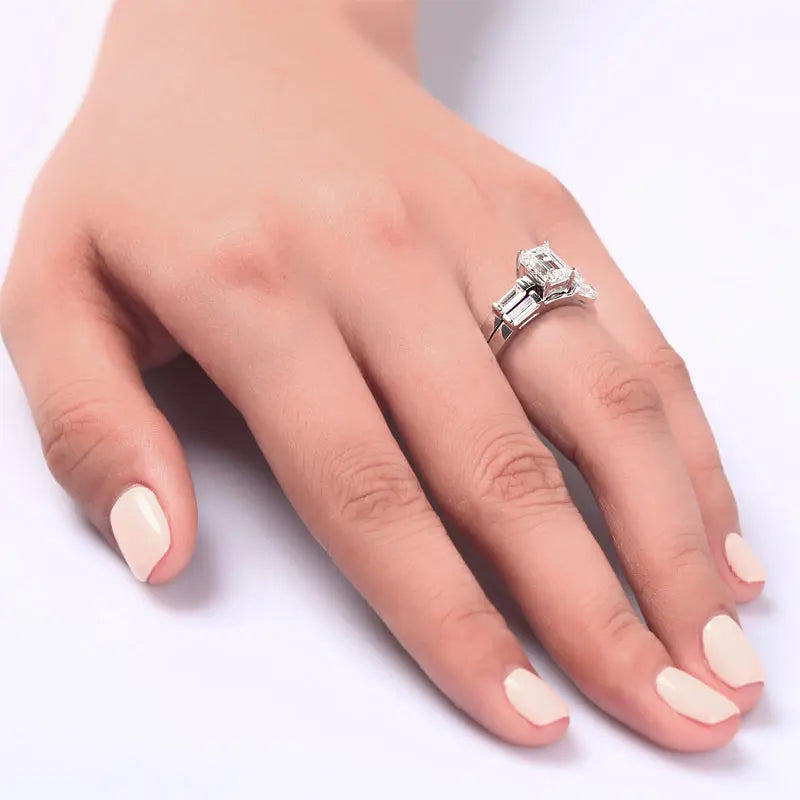 2-Pcs Wedding Band Engagement Ring Set XFR8029-4