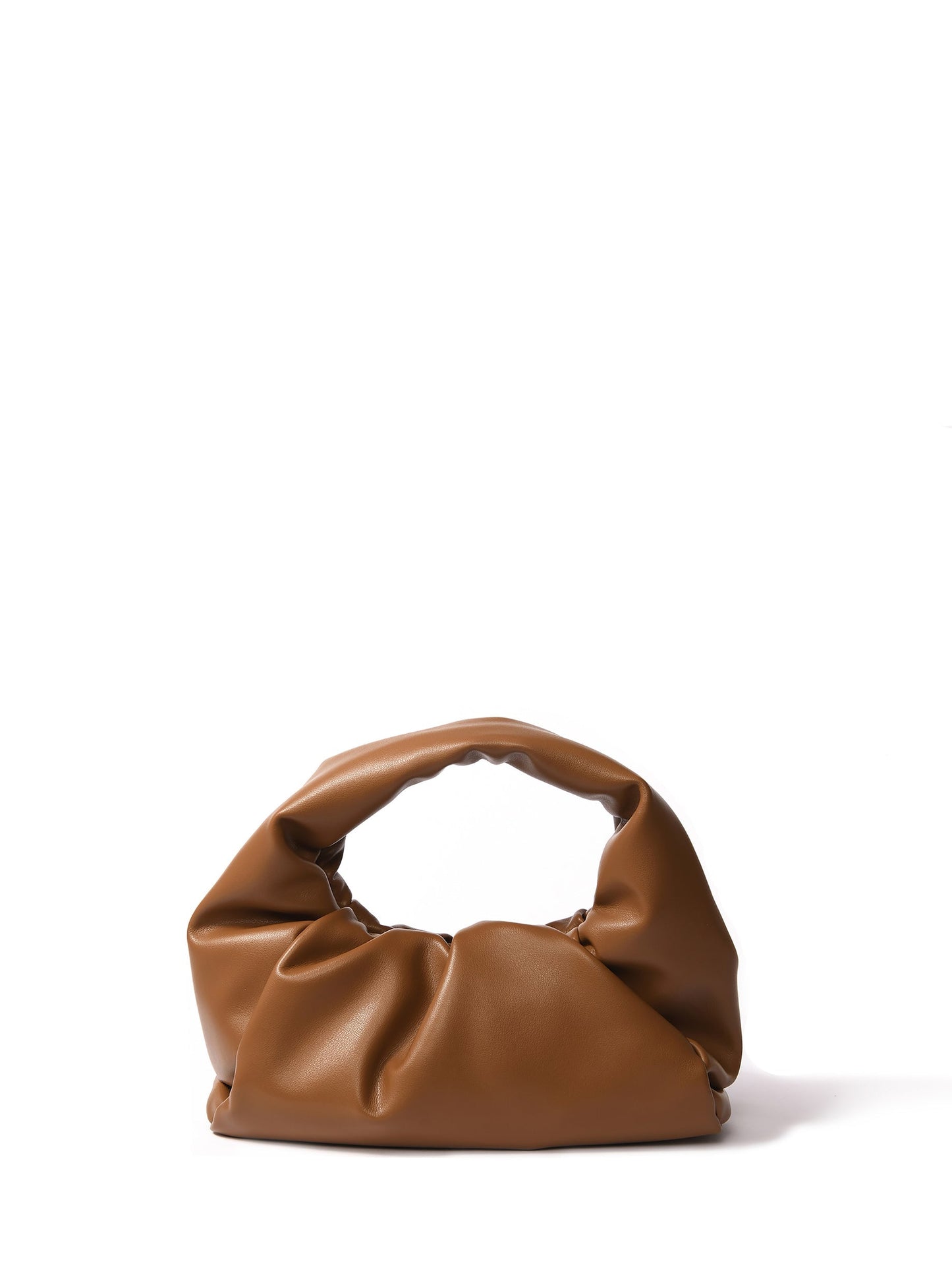 Marshmallow Croissant Bag in Soft Leather, Caramel by Bob Oré-4