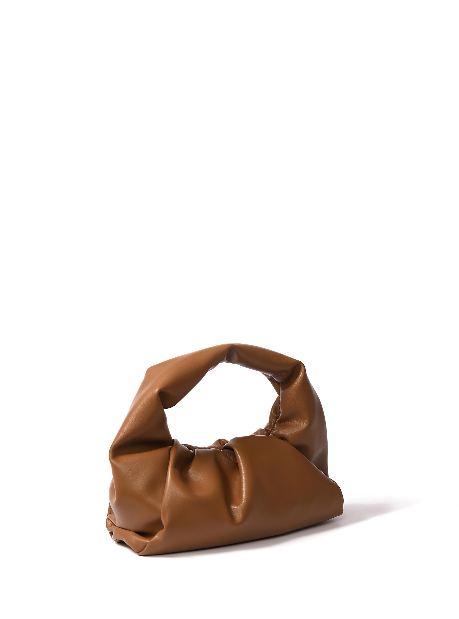 Marshmallow Croissant Bag in Soft Leather, Caramel by Bob Oré-2