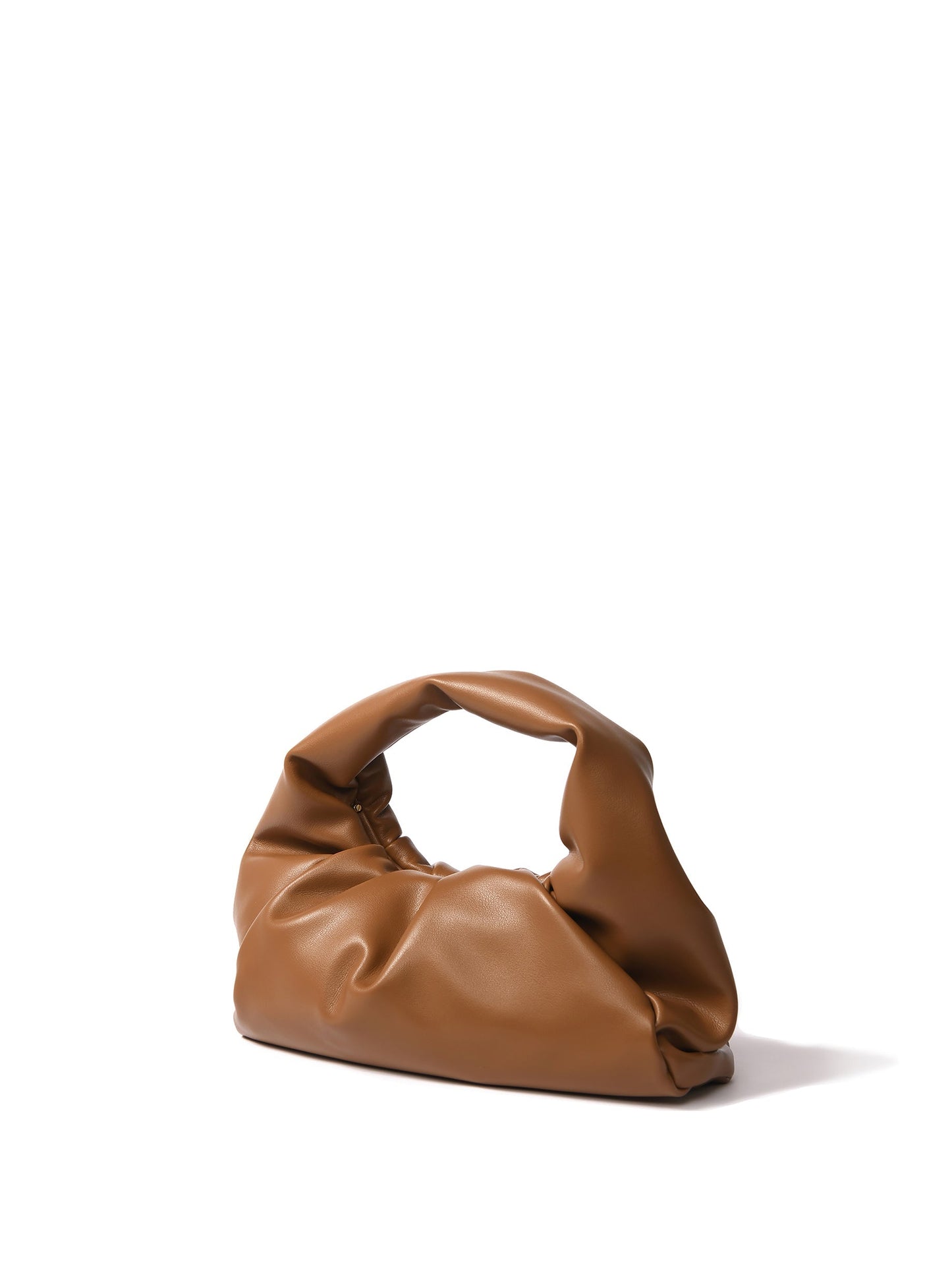 Marshmallow Croissant Bag in Soft Leather, Caramel by Bob Oré-3