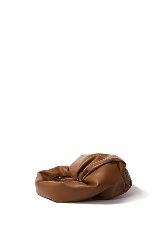 Marshmallow Croissant Bag in Soft Leather, Caramel by Bob Oré-0