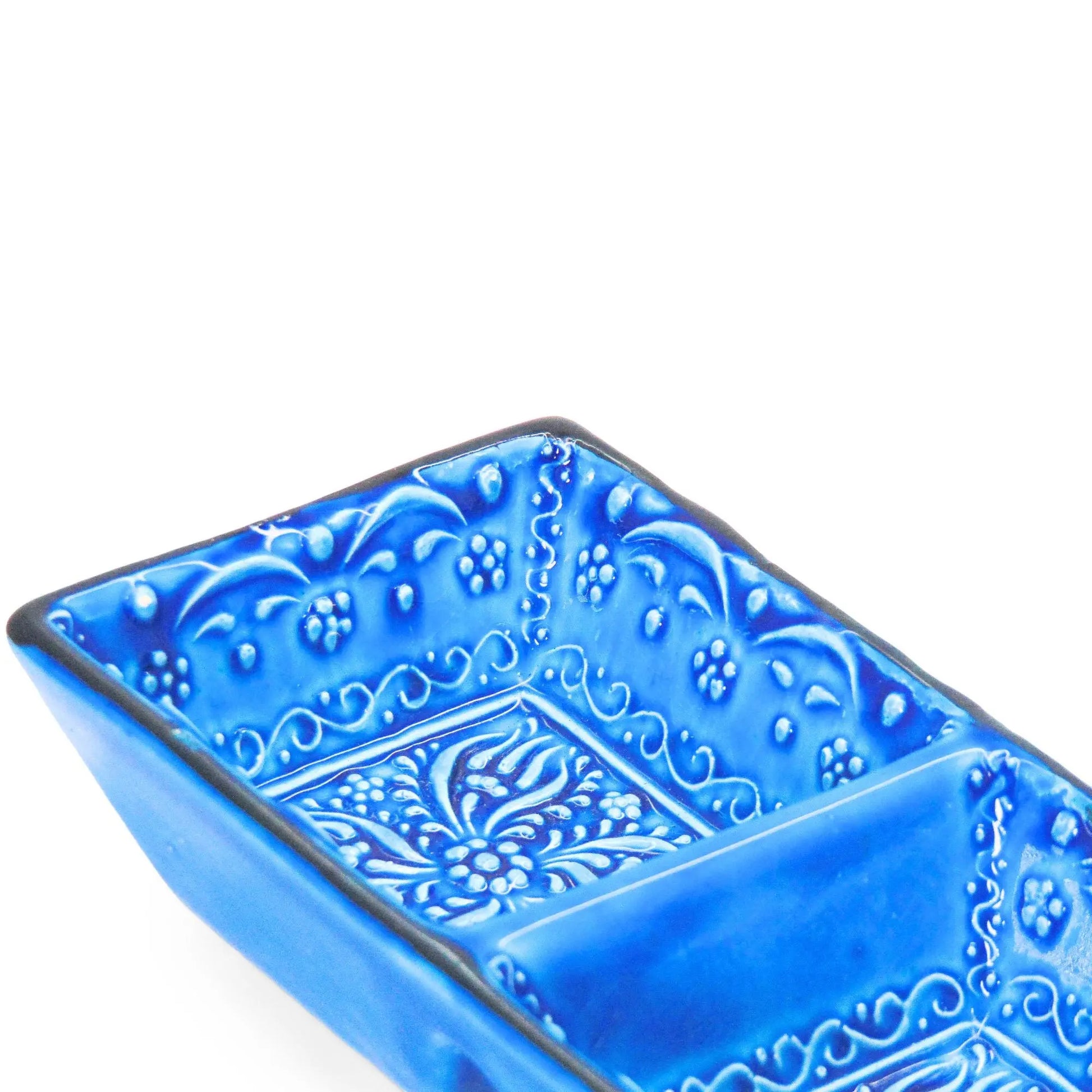 2-in-1 Blue Square Snack and Dip Bowl for Divided Servings-2