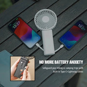 2-in-1 Portable High-speed Cooling Mini Fan with Power Bank, Foldable Table Fan - Memoriex 