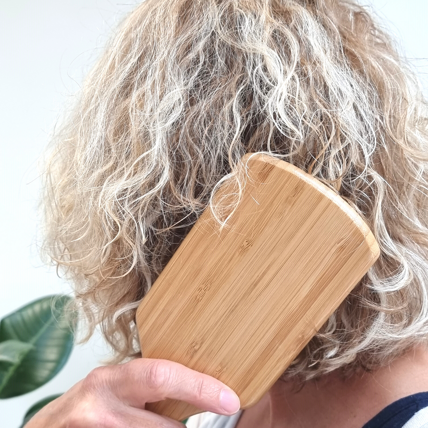 Natural Wooden Paddle Hair Brush | Sustainable Bamboo Handle and Pins-3