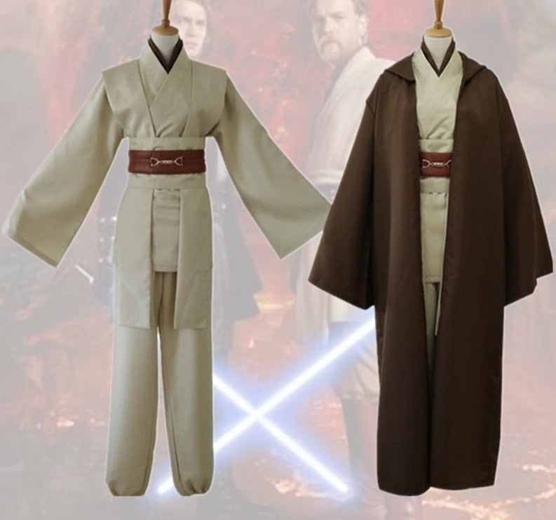 Star Wars Jedi Knight Cosplay Costume Mace Windu Obi Wan Kenobi Anakin Skywalker Cloak Ahsoka Tano Halloween Adult Men-0