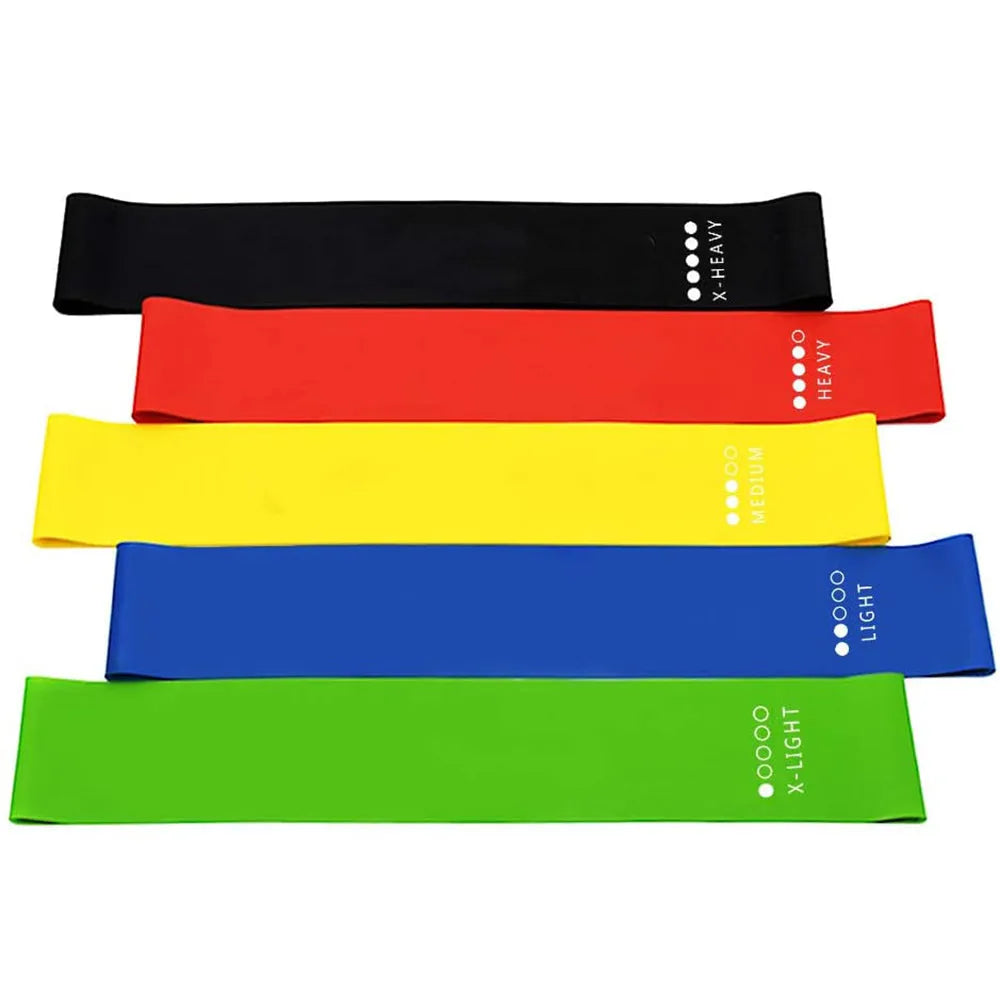 Vibe Geeks 5-Pc Skin Friendly Different Levels Yoga Resistance Bands-0