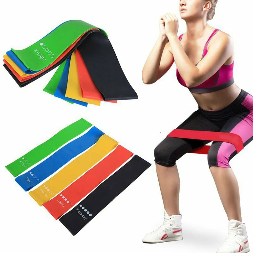 Vibe Geeks 5-Pc Skin Friendly Different Levels Yoga Resistance Bands-2