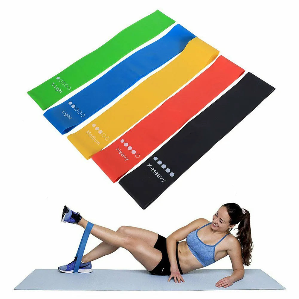 Vibe Geeks 5-Pc Skin Friendly Different Levels Yoga Resistance Bands-3