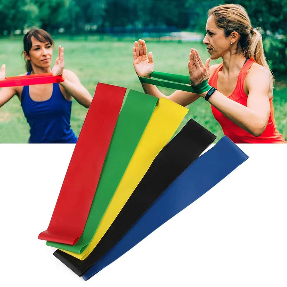 Vibe Geeks 5-Pc Skin Friendly Different Levels Yoga Resistance Bands-4