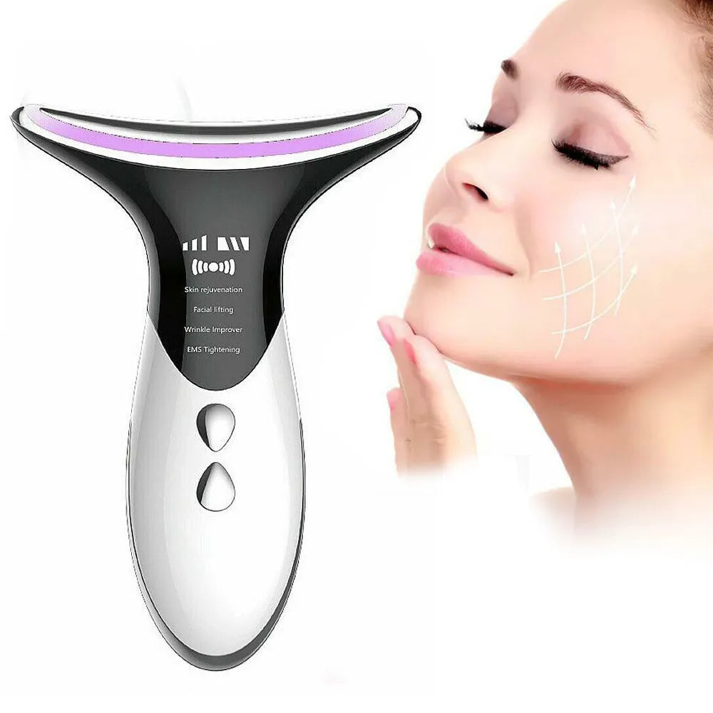 Vibe Geeks Skin Rejuvenation EMS LED Photon Therapy Neck Massager- USB Charging-1