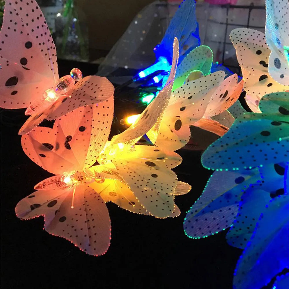 Vibe Geeks Fiber Optics Butterfly String Lights 12 LED Outdoor Decoration Lights-2