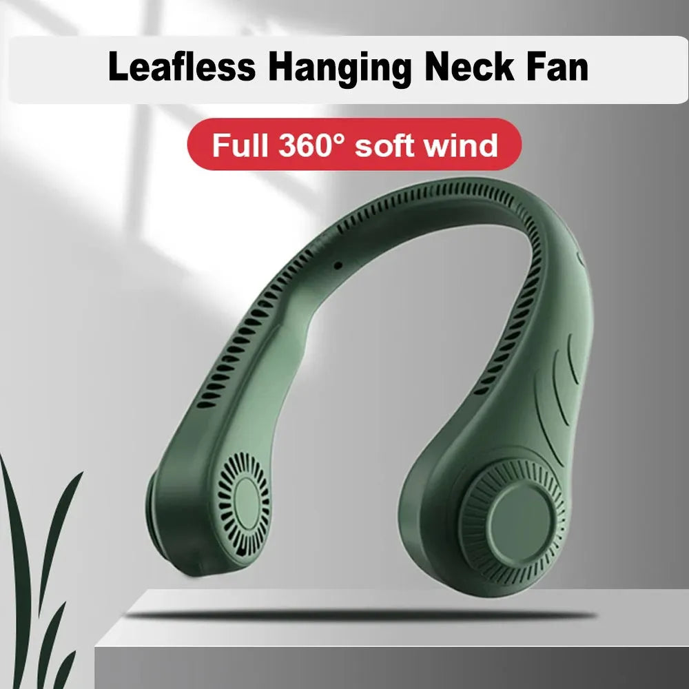 Vibe Geeks Portable Handsfree Bladeless USB Rechargeable Hanging Neck Fan-3