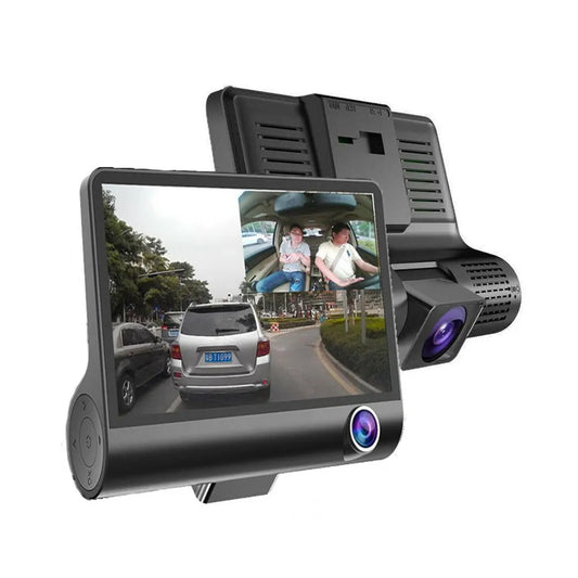  Full HD Front Rear & Interior Three Lens Car Dashboard Camera-0