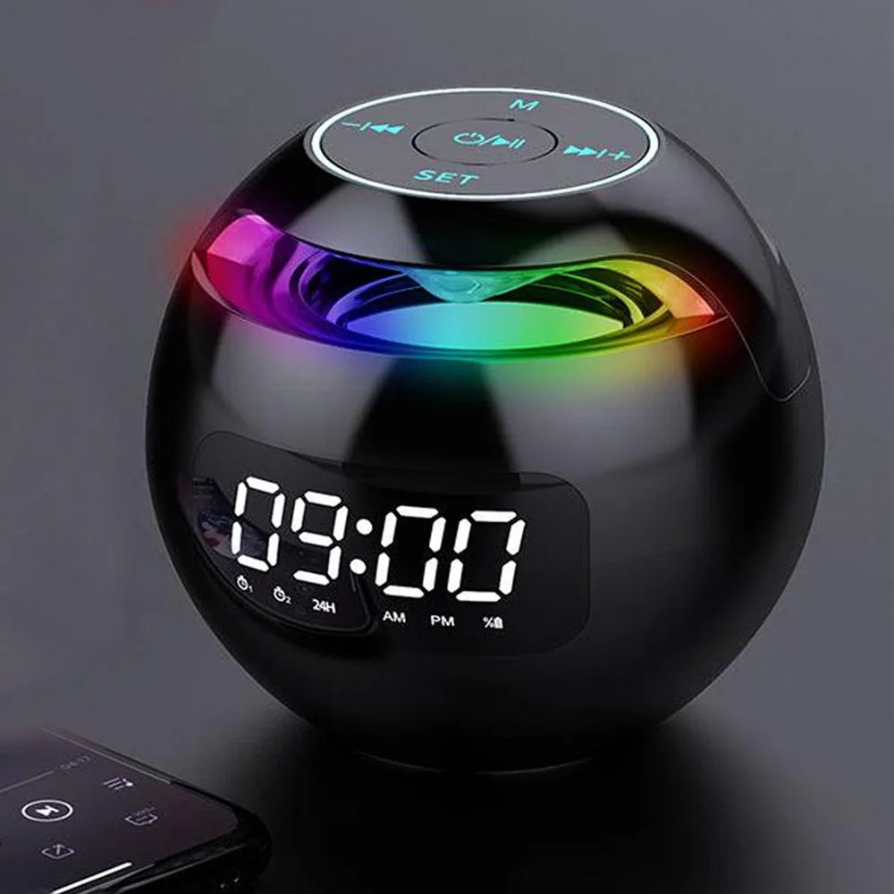 Vibe Geeks Wireless USB Rechargeable Spherical Speaker and Digital Clock-5