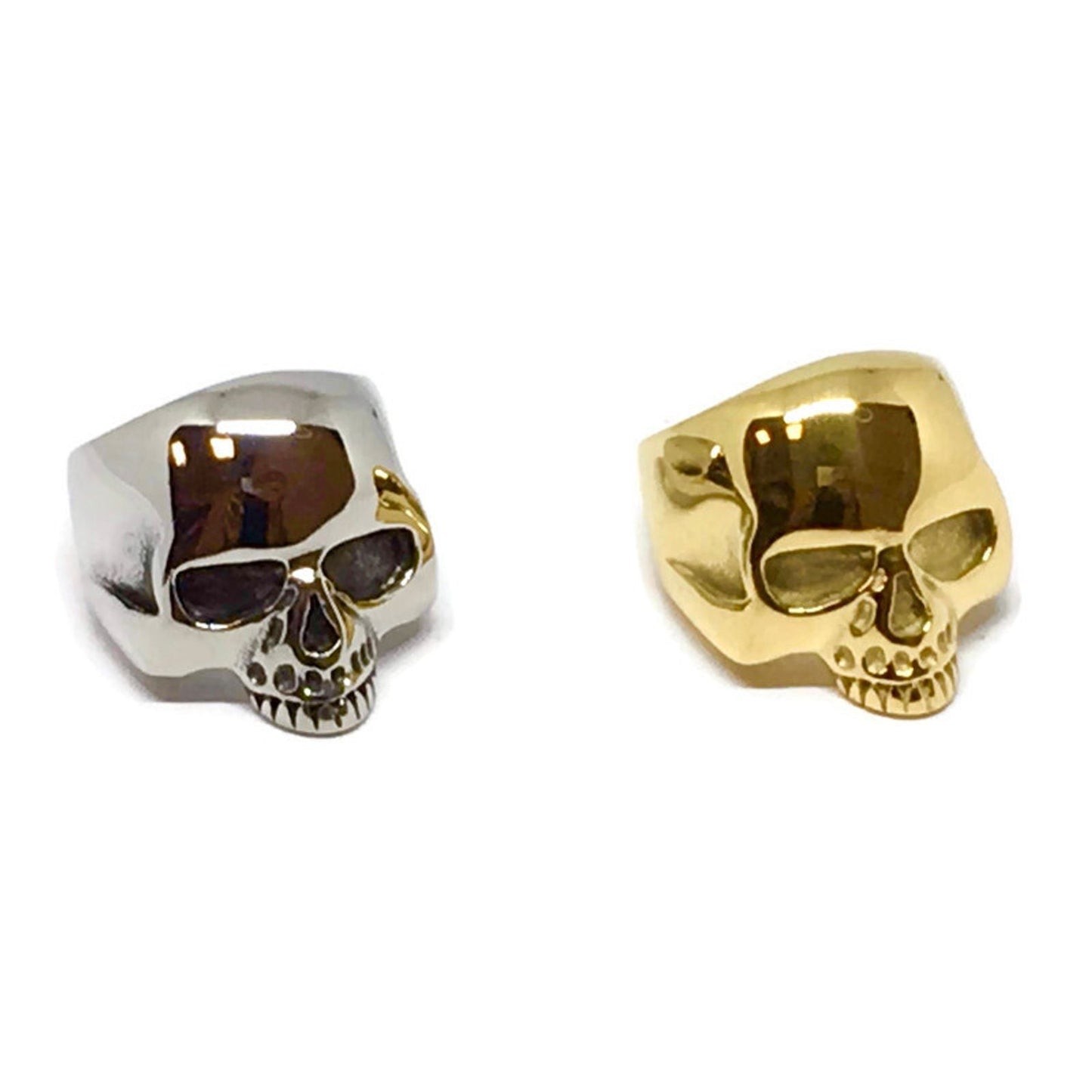 Half-Skull Stainless Steel Ring-0