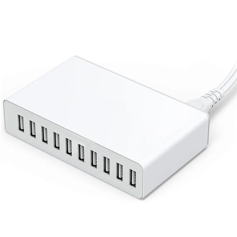 Vibe Geeks 60W 10 USB Port Desktop Travel Family Wall Plug Charger-2